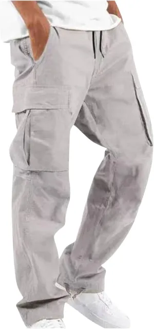 SMIDOW Mens Cargo Pants Relaxed Fit Elastic Waist Casual Loose Joggers Workout Athletic Pant Trousers Trendy Sweatpants