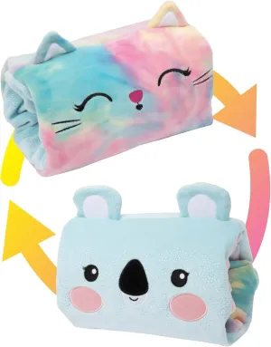 SmooshMiez - 2 in 1 Reversible Stuffed Animal Plushie - Cute Emotional Support Plush, Koala   Kitty, 9 inch