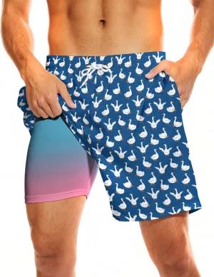 Socira Men's Swim Trunks with Compression Liner, Quick Dry Mens 2 in 1 Swimming Trunks Men Beach Bathing Suits Swimsuit