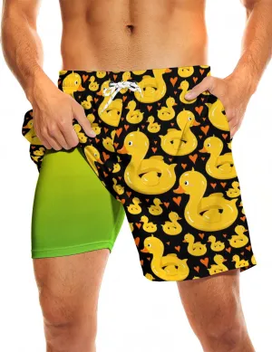Socira Men's Swim Trunks with Compression Liner, Quick Dry Mens 2 in 1 Swimming Trunks Men Beach Bathing Suits Swimsuit