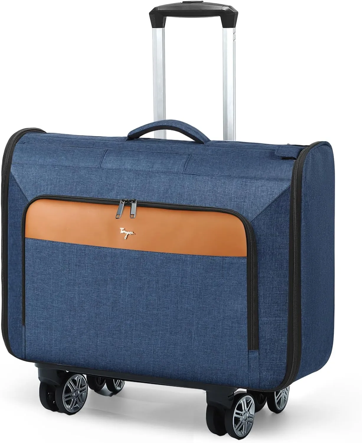 Softside Rolling Garment Bags, Large Rolling Duffle Garment Bag with Wheels, 3 in 1 Carry On Garment Suit Luggage Bag for Women Men，Business Travel Weekender, Blue