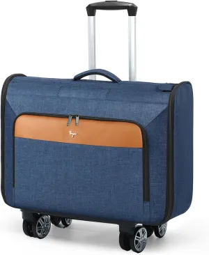 Softside Rolling Garment Bags, Large Rolling Duffle Garment Bag with Wheels, 3 in 1 Carry On Garment Suit Luggage Bag for Women Men，Business Travel Weekender, Blue