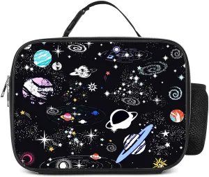 Space Astronaut Lunch Bag for Kids,Reuseable Insulated Astronaut Lunch Tote Kit for Boys Girls,Freezable Classic Spaceman Lunch Box for School,Travel,Work,Camping,Picnic