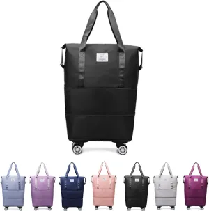 Sparkhomez Travel Bag with Wheels, 2025 New Large Capacity Travel Bags, Travel Bag with Wheel Carry on Flight Approved, Wheel-Equipped (black)