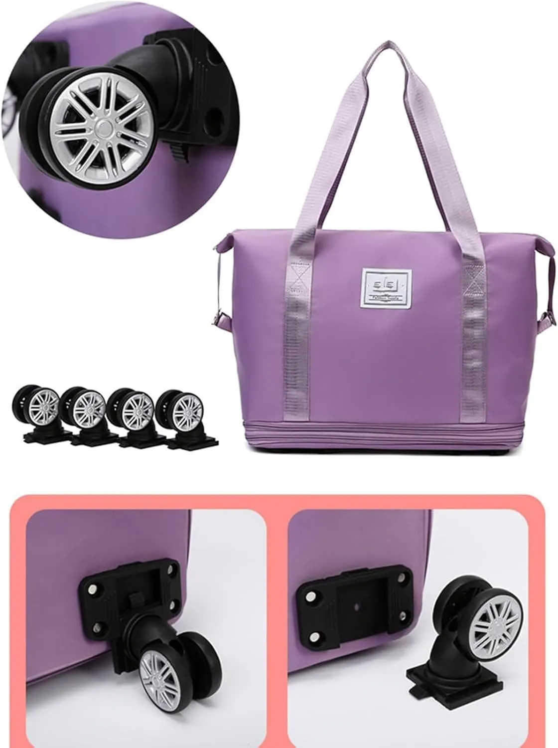 Sparkhomez Travel Bag with Wheels, 2025 New Large Capacity Travel Bags, Travel Bag with Wheel Carry on Flight Approved, Wheel-Equipped (black)