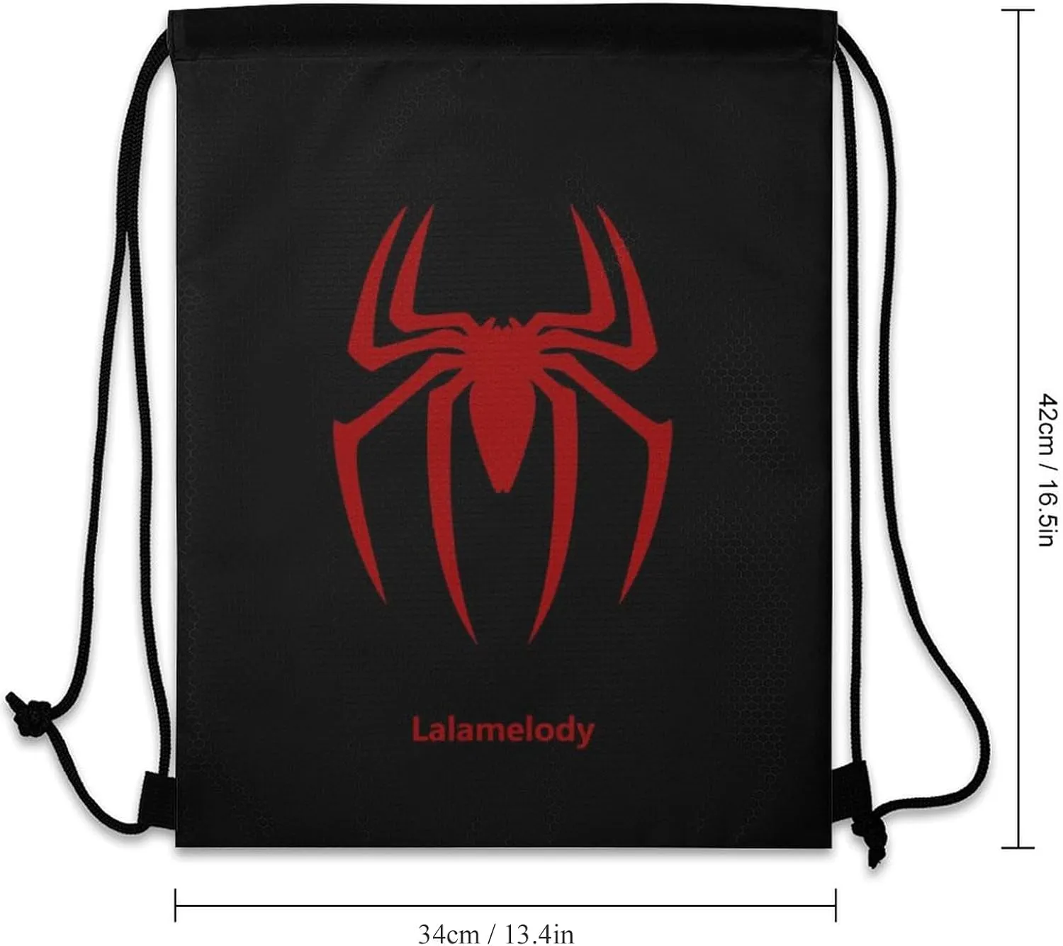 Spider Black Drawstring Backpack Waterproof Sackpack Travel Swimming Sports Gym Camping Shopping Bag for Women Men