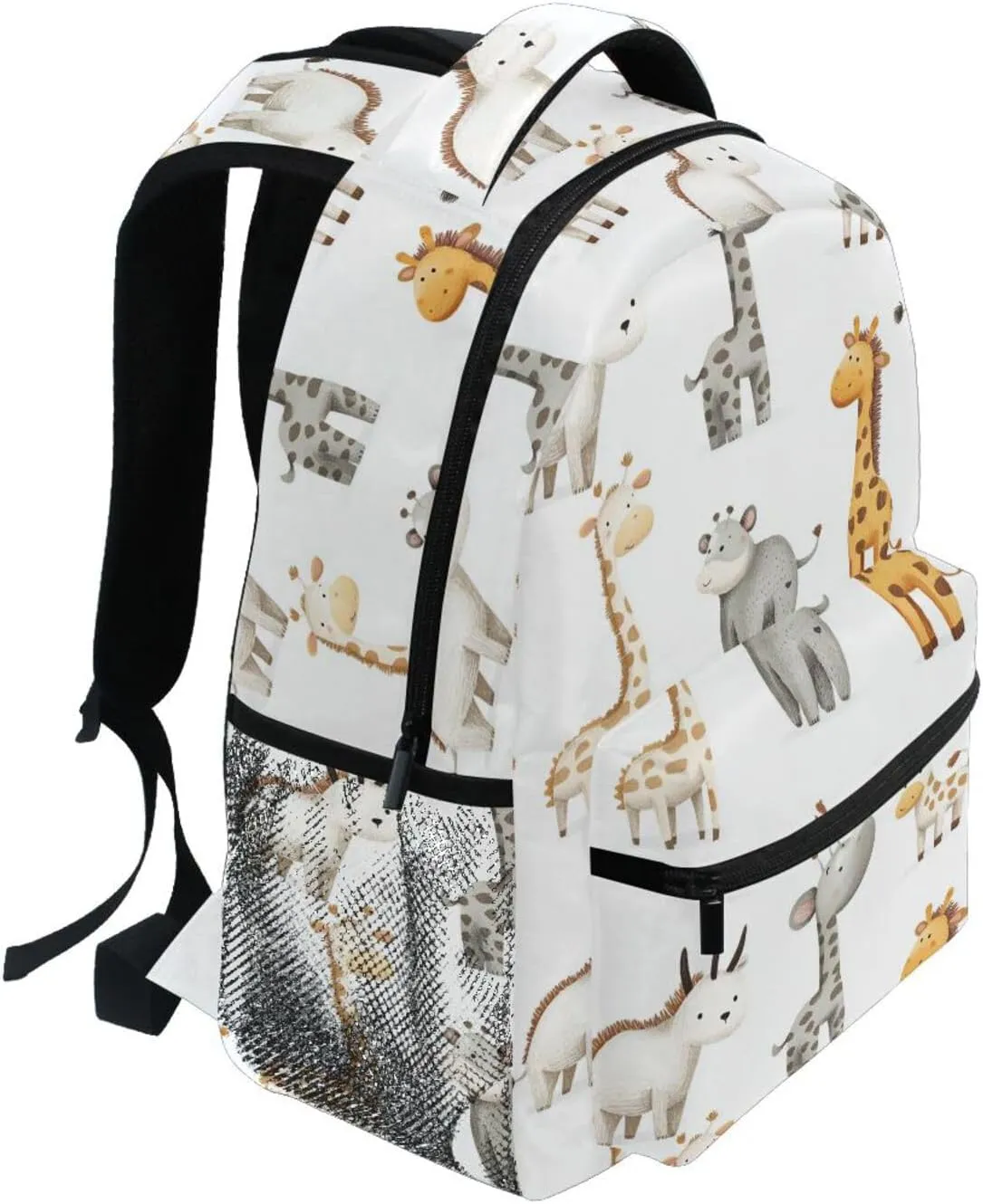 Sport Backpack for Men and Women Fashion Laptop Bag with Chest Strap for Business Work College Travel Trip Cartoon Cute Animal White