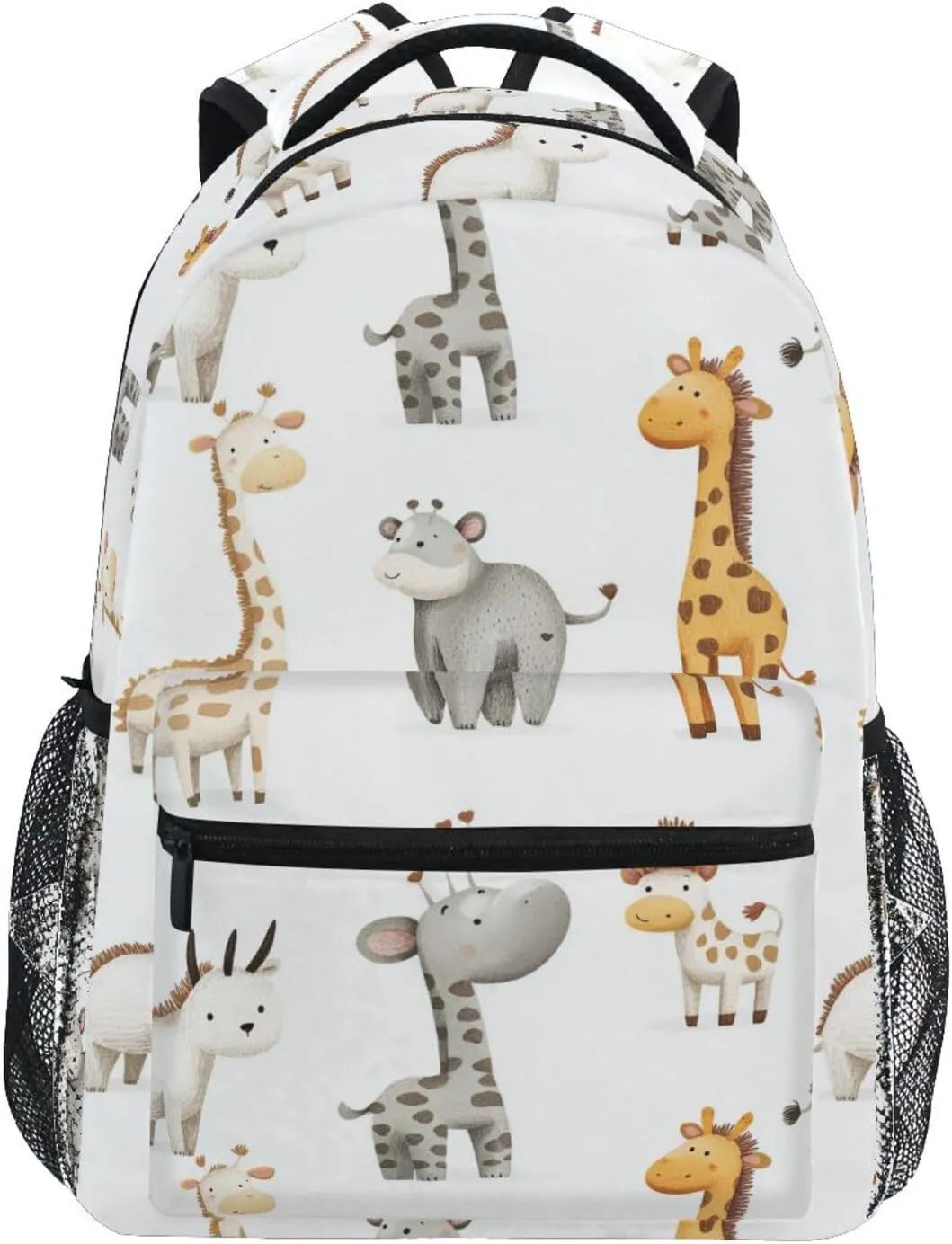 Sport Backpack for Men and Women Fashion Laptop Bag with Chest Strap for Business Work College Travel Trip Cartoon Cute Animal White