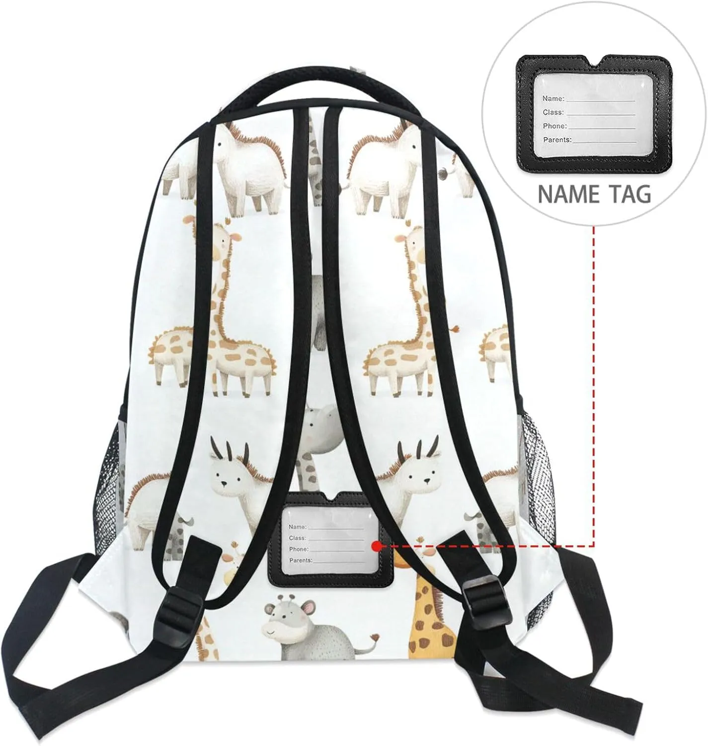 Sport Backpack for Men and Women Fashion Laptop Bag with Chest Strap for Business Work College Travel Trip Cartoon Cute Animal White