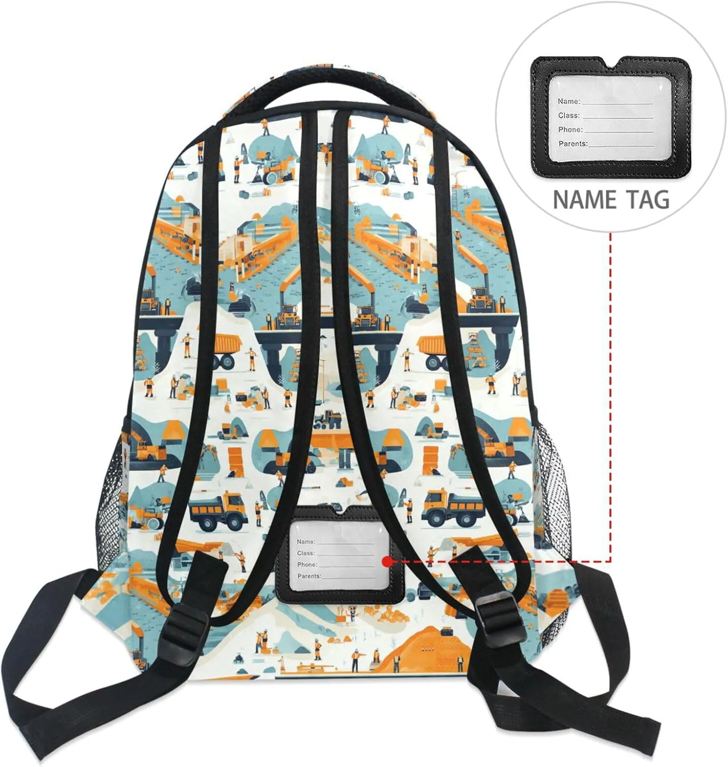 Sport Backpack for Women Men Fashion Diaper Bag Backpack with Chest Strap for Travel Trip Construction Scene Concrete Mixer Truck