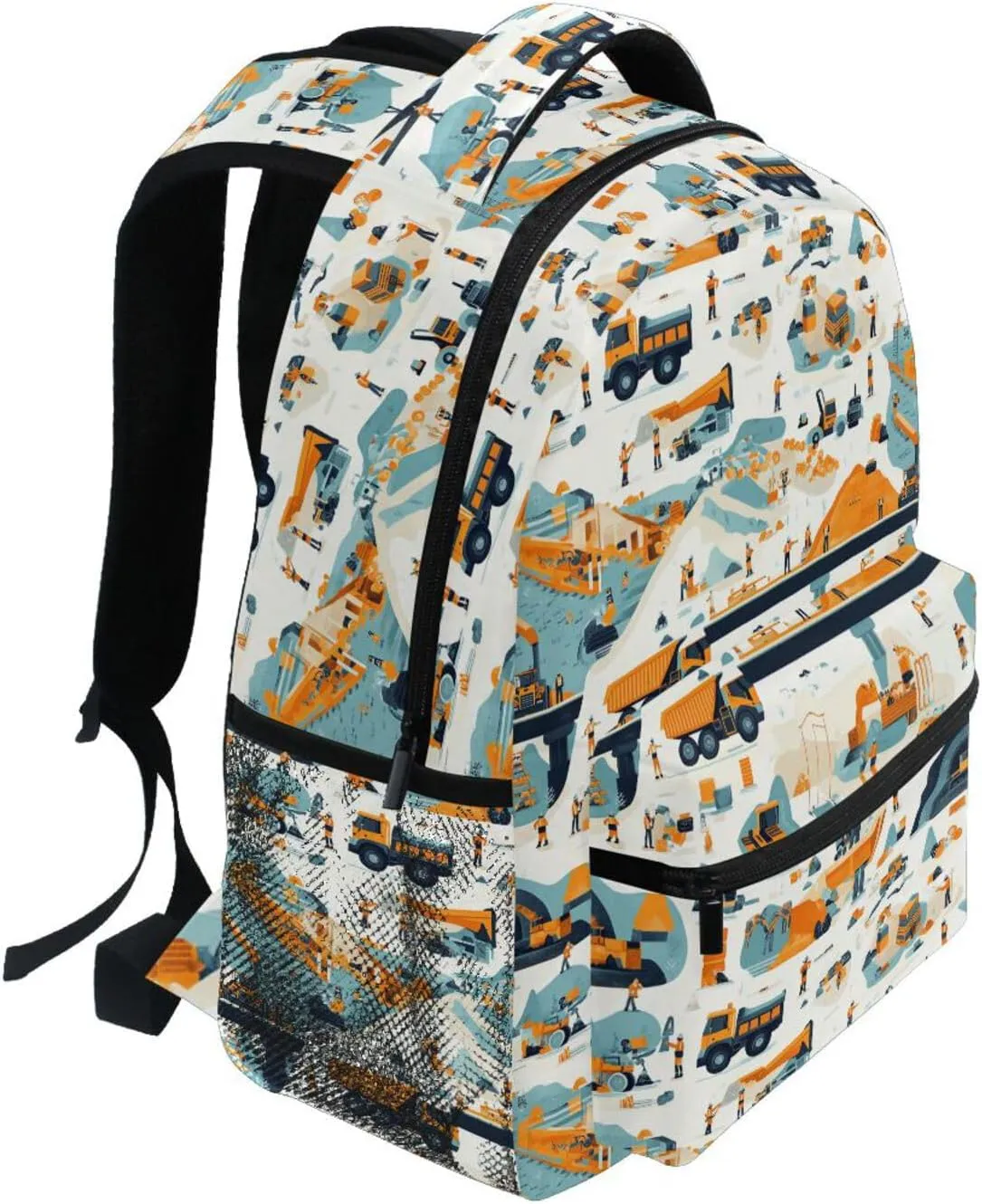 Sport Backpack for Women Men Fashion Diaper Bag Backpack with Chest Strap for Travel Trip Construction Scene Concrete Mixer Truck