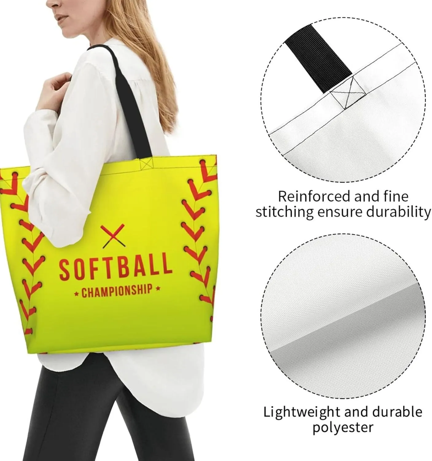 Sport Soccer Large Tote Bag Simple Casual Portable Shoulder Bags Reusable Grocery Handbag For Women Gym Travel