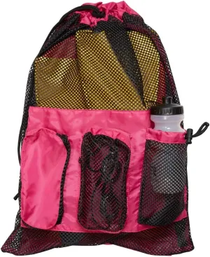 Sporti Swimming Equipment Bag Zipper Pocket, Mesh Drawstring Backpack, Drawstring Bags, Big Mesh Backpack for Workout Gear