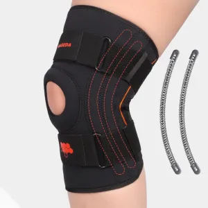 sports knee pads thickened shock-absorbing silicone pads and adjustable compression straps, 1 pair, 1 year warranty