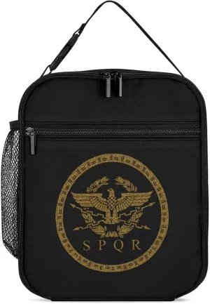 SPQR Roman Empire Emblem Insulated Lunch Box Portable Lunch Bag Reusable Lunchbox Funny with Detachable Handle for Travel Work Picnic, 27.5X20cm, style