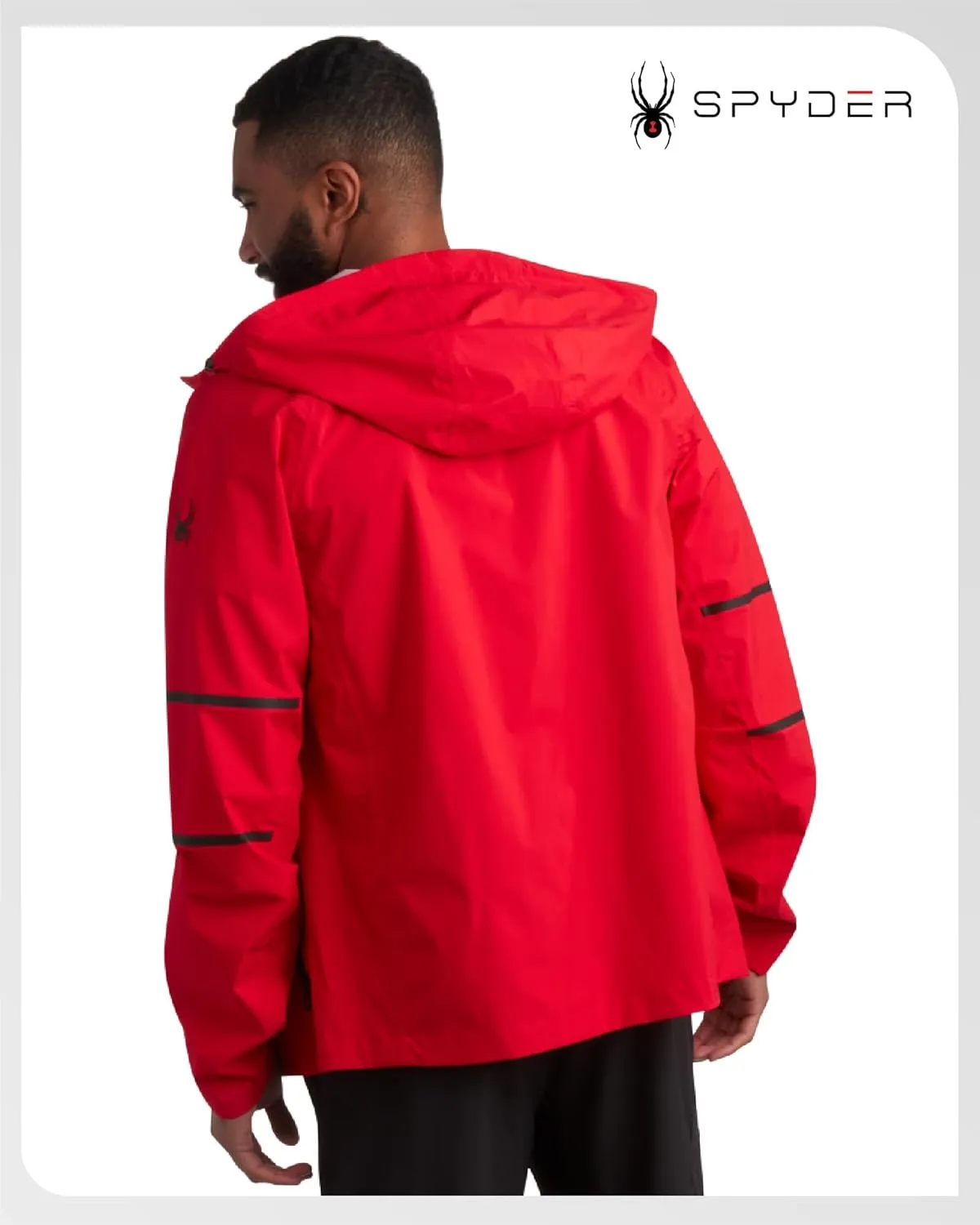 Spyder Mens Rain Jacket - Waterproof Lightweight Hooded Windbreaker, Outerwear Jacket for Golf, Hiking and Outdoor (S-XL)