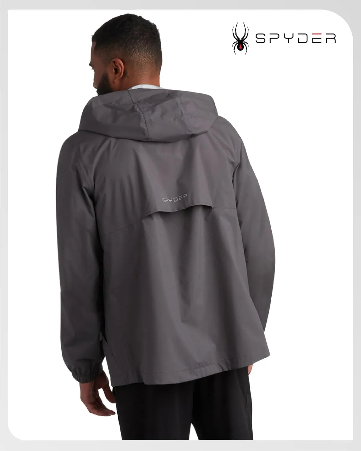 Spyder Mens Rain Jacket - Waterproof Lightweight Hooded Windbreaker, Outerwear Jacket for Golf, Hiking and Outdoor (S-XL)