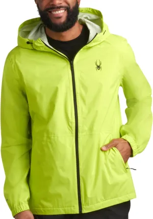 Spyder Mens Rain Jacket - Waterproof Lightweight Hooded Windbreaker, Outerwear Jacket for Golf, Hiking and Outdoor (S-XL)