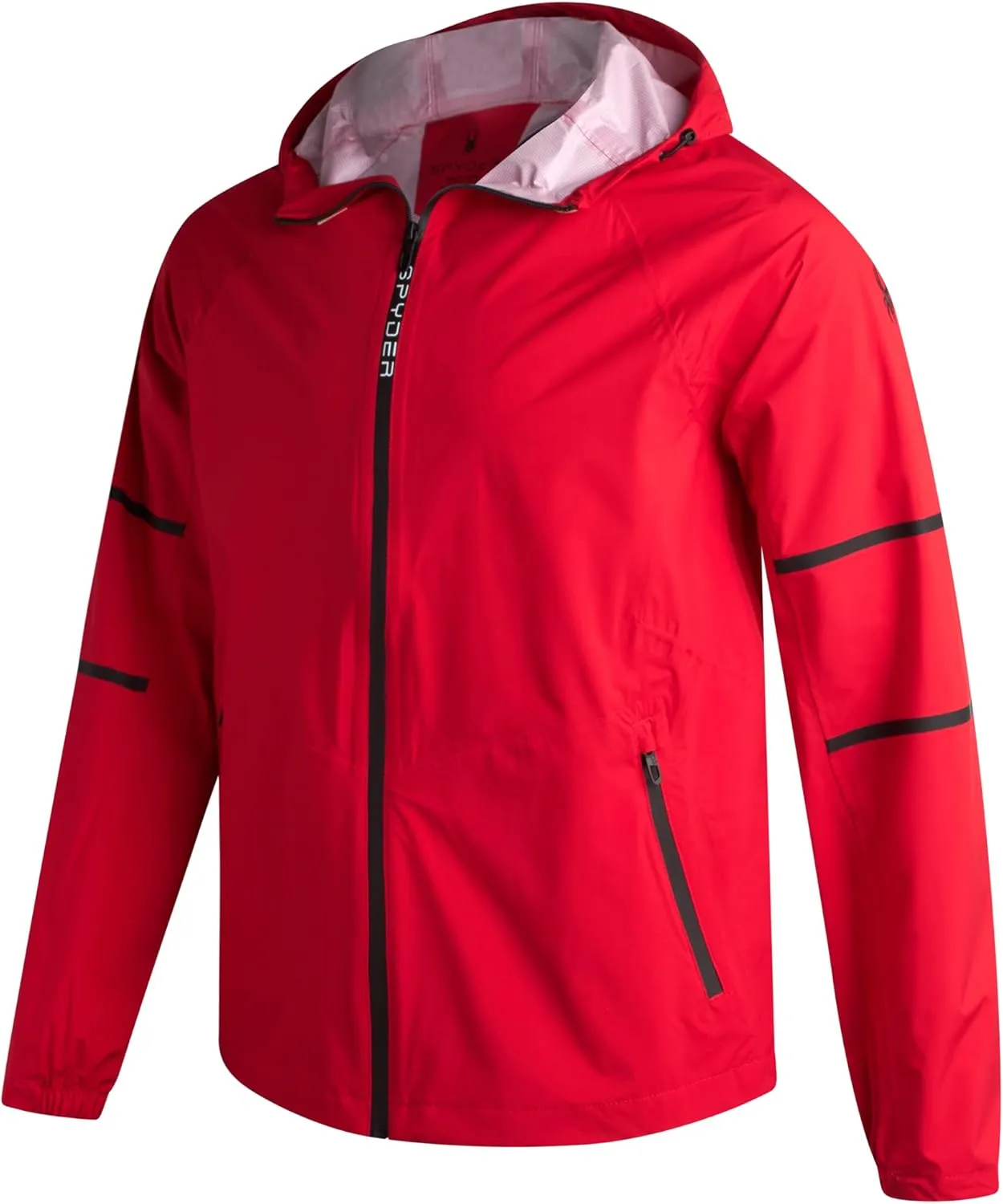 Spyder Mens Rain Jacket - Waterproof Lightweight Hooded Windbreaker, Outerwear Jacket for Golf, Hiking and Outdoor (S-XL)