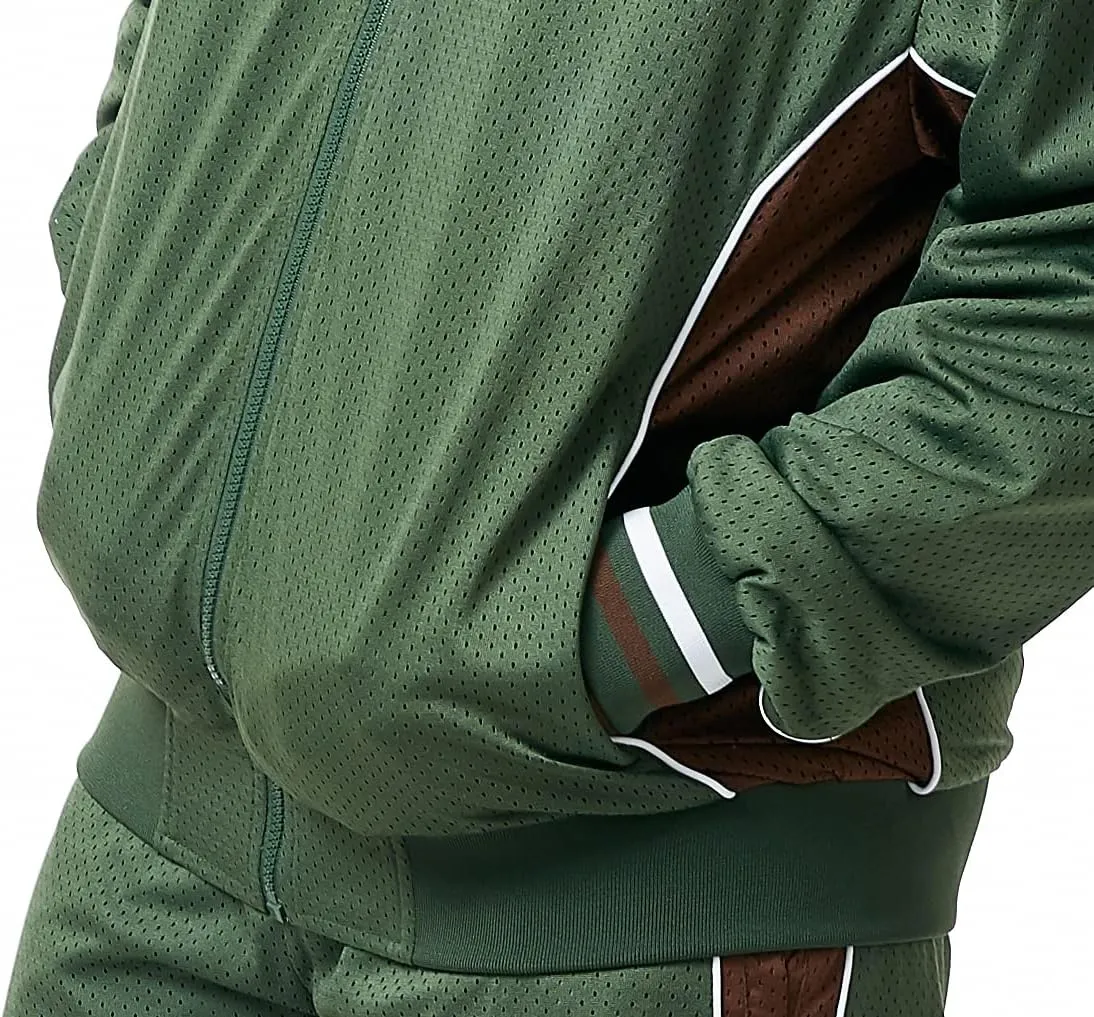 STACY ADAMS Men’s 2pc Mesh Sport-Casual Zip Tracksuit