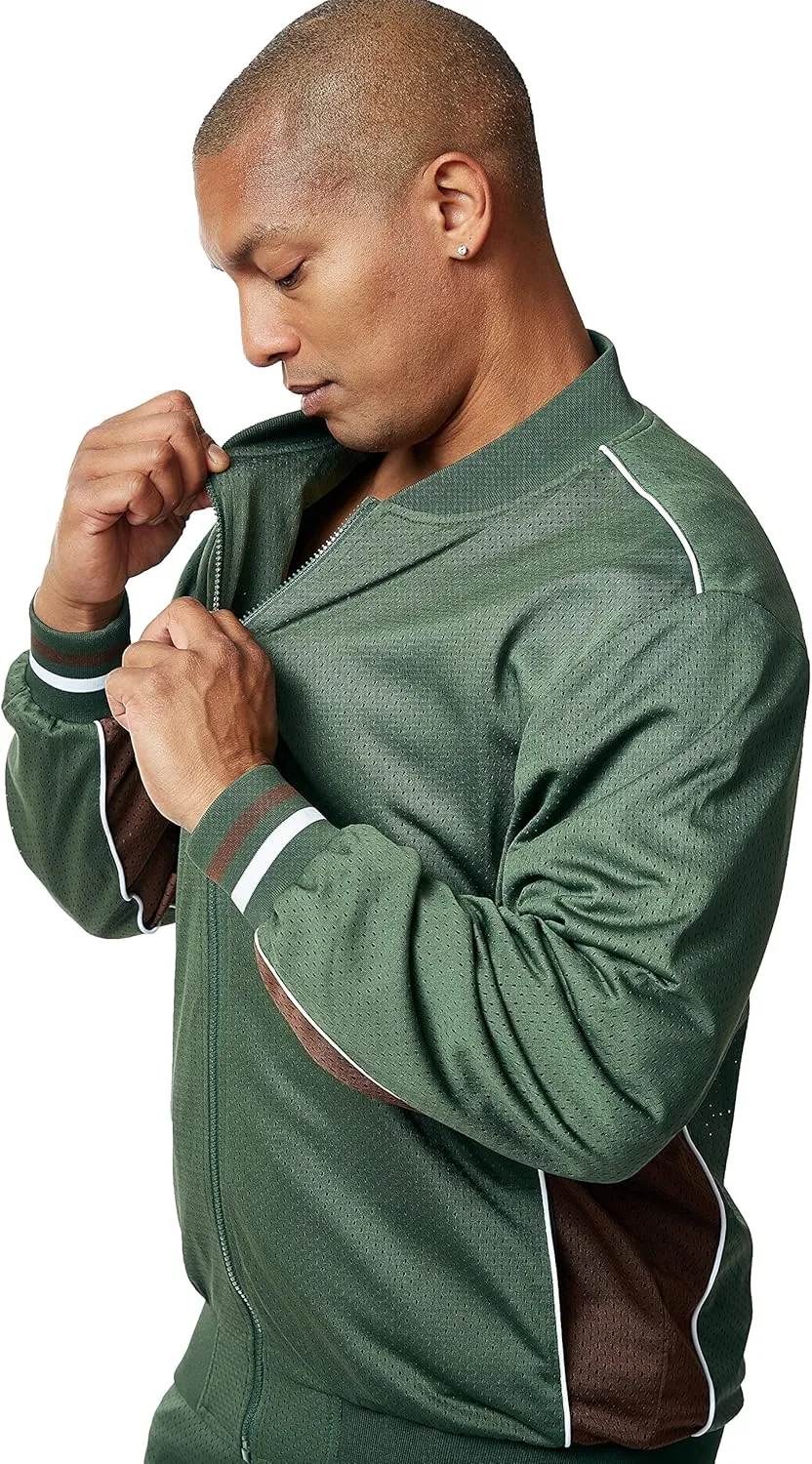 STACY ADAMS Men’s 2pc Mesh Sport-Casual Zip Tracksuit