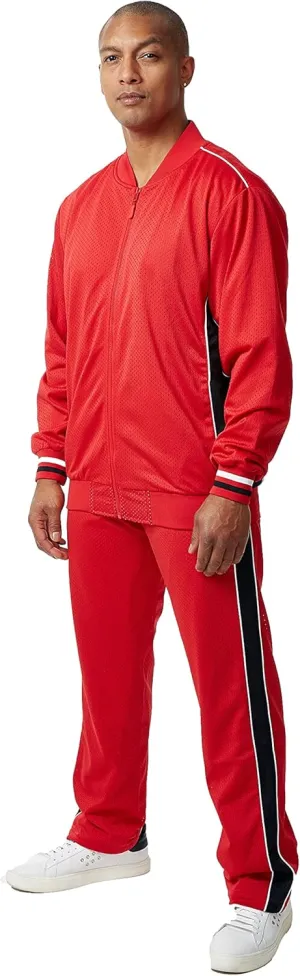STACY ADAMS Men’s 2pc Mesh Sport-Casual Zip Tracksuit