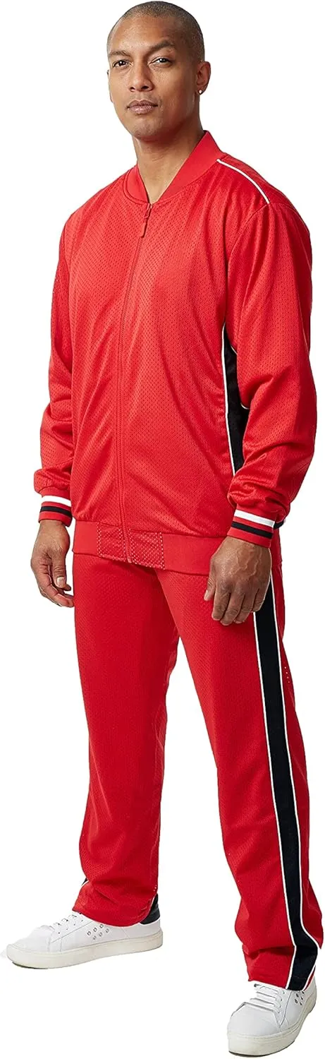 STACY ADAMS Men’s 2pc Mesh Sport-Casual Zip Tracksuit
