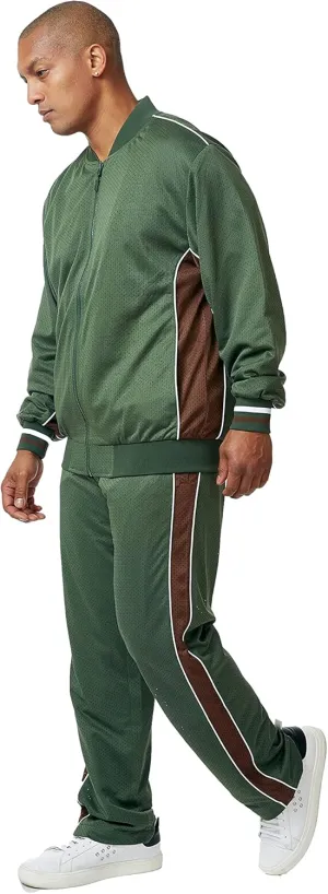 STACY ADAMS Men’s 2pc Mesh Sport-Casual Zip Tracksuit
