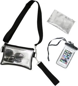 Stadium Approved Clear Crossbody Bag - Women's Small Tote with Privacy Bag