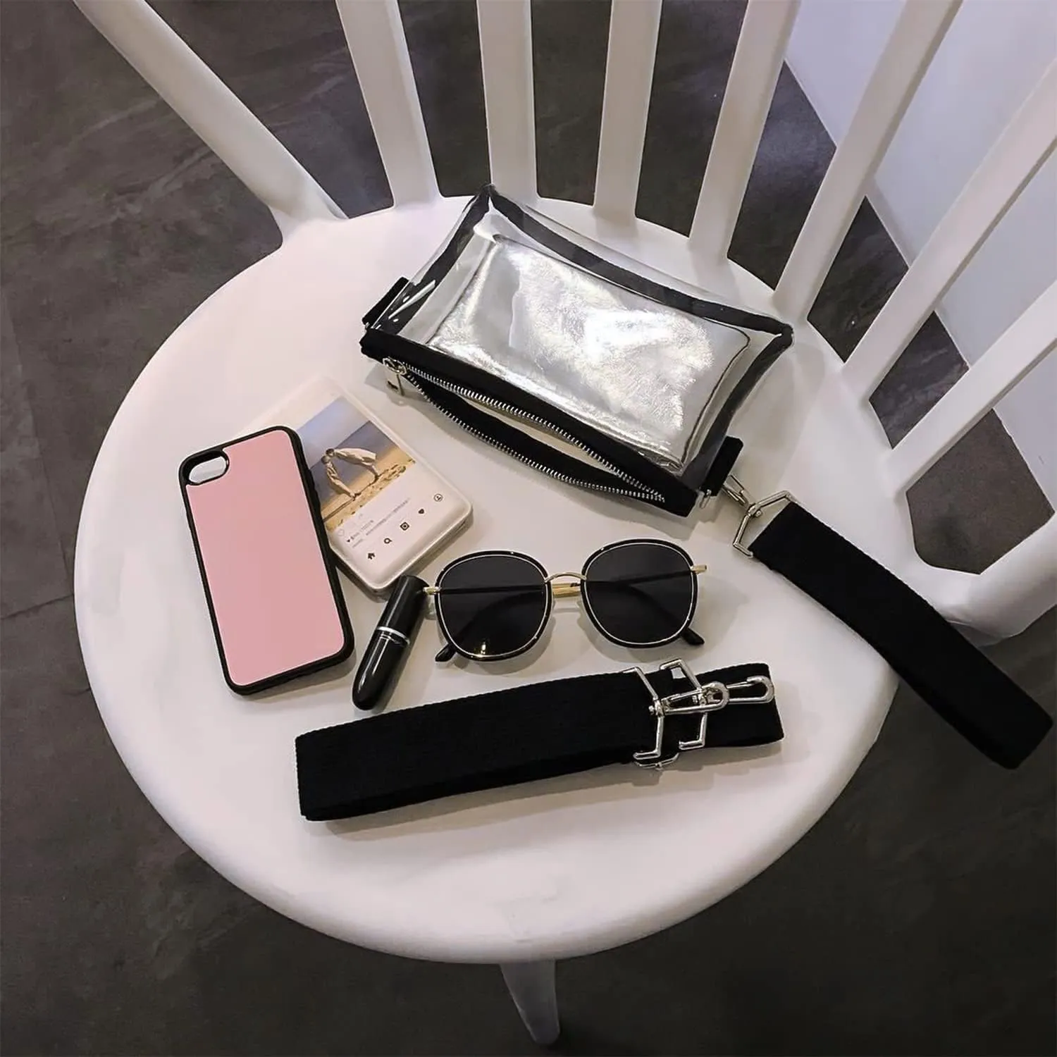 Stadium Approved Clear Crossbody Bag - Women's Small Tote with Privacy Bag