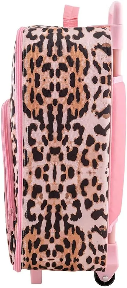 Stephen Joseph Kids Luggage - Personalized Carry On Luggage - Animal Print Travel Bag - All Over Print Rolling Bag with Custom Name