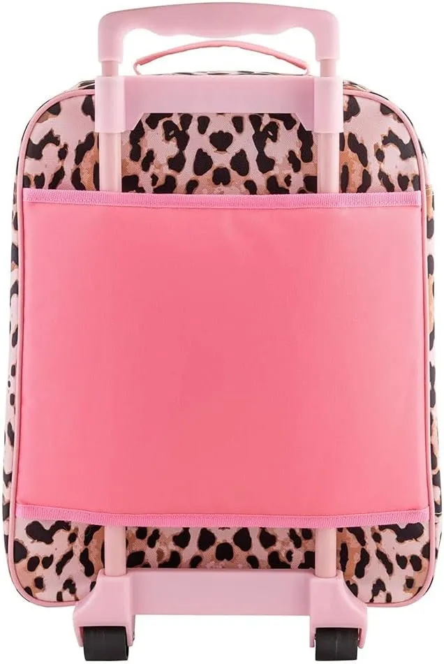 Stephen Joseph Kids Luggage - Personalized Carry On Luggage - Animal Print Travel Bag - All Over Print Rolling Bag with Custom Name