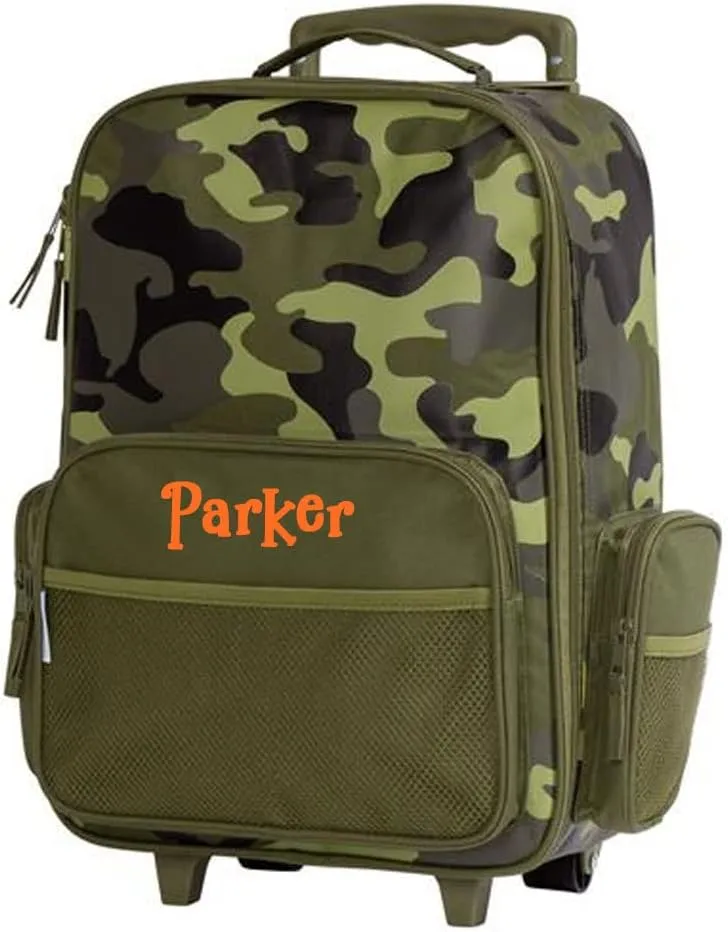 Stephen Joseph Kids Luggage - Personalized Carry On Luggage - Camoflauge Camo Travel Bag - Rolling Bag with Custom Name