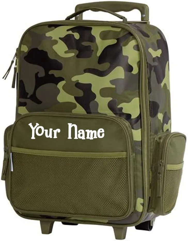 Stephen Joseph Kids Luggage - Personalized Carry On Luggage - Camoflauge Camo Travel Bag - Rolling Bag with Custom Name