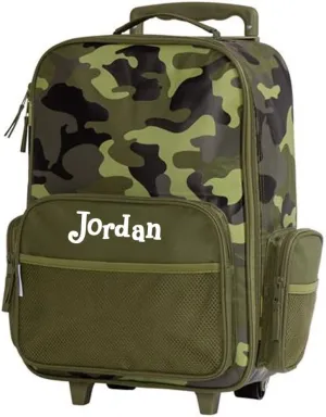 Stephen Joseph Kids Luggage - Personalized Carry On Luggage - Camoflauge Camo Travel Bag - Rolling Bag with Custom Name