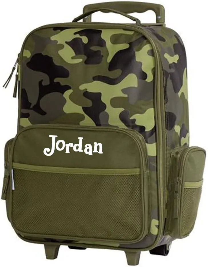 Stephen Joseph Kids Luggage - Personalized Carry On Luggage - Camoflauge Camo Travel Bag - Rolling Bag with Custom Name