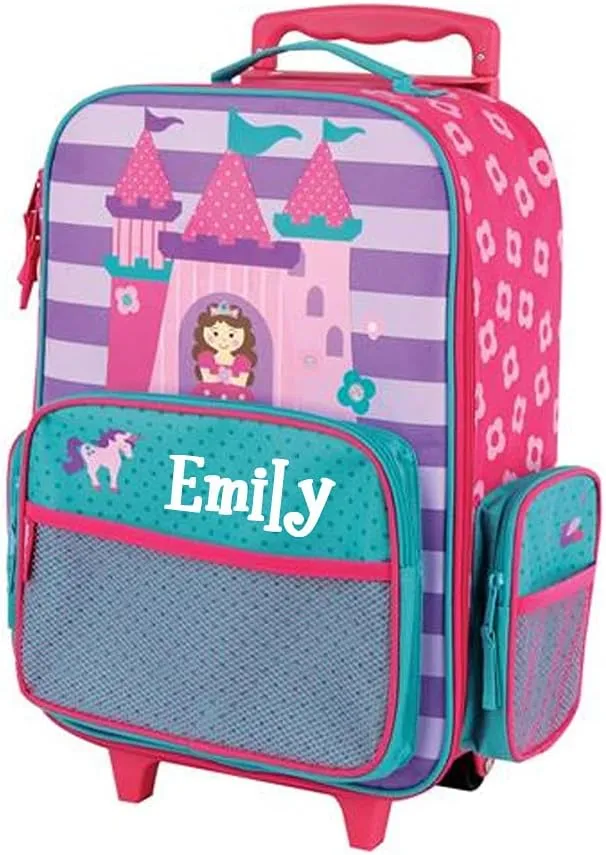 Stephen Joseph Kids Luggage - Personalized Carry On Luggage - Princess Travel Bag - Rolling Bag with Custom Name