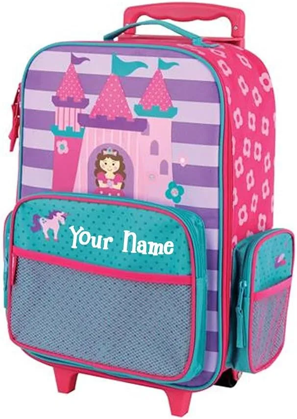Stephen Joseph Kids Luggage - Personalized Carry On Luggage - Princess Travel Bag - Rolling Bag with Custom Name