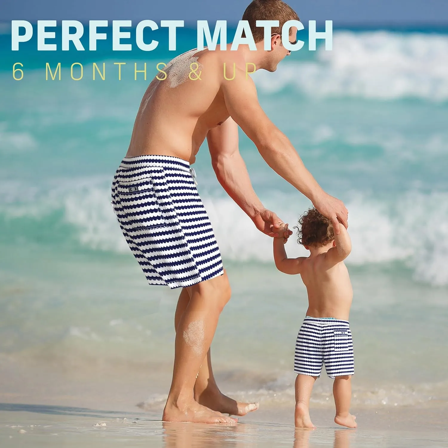 Stivali Father Son Matching Swim Trunks - Modern Swimming Trunk Set - Daddy Son Bathing Suits