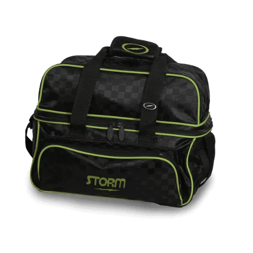 Storm 2 Ball Tote DLX Checkered Black/Lime Bowling Bag