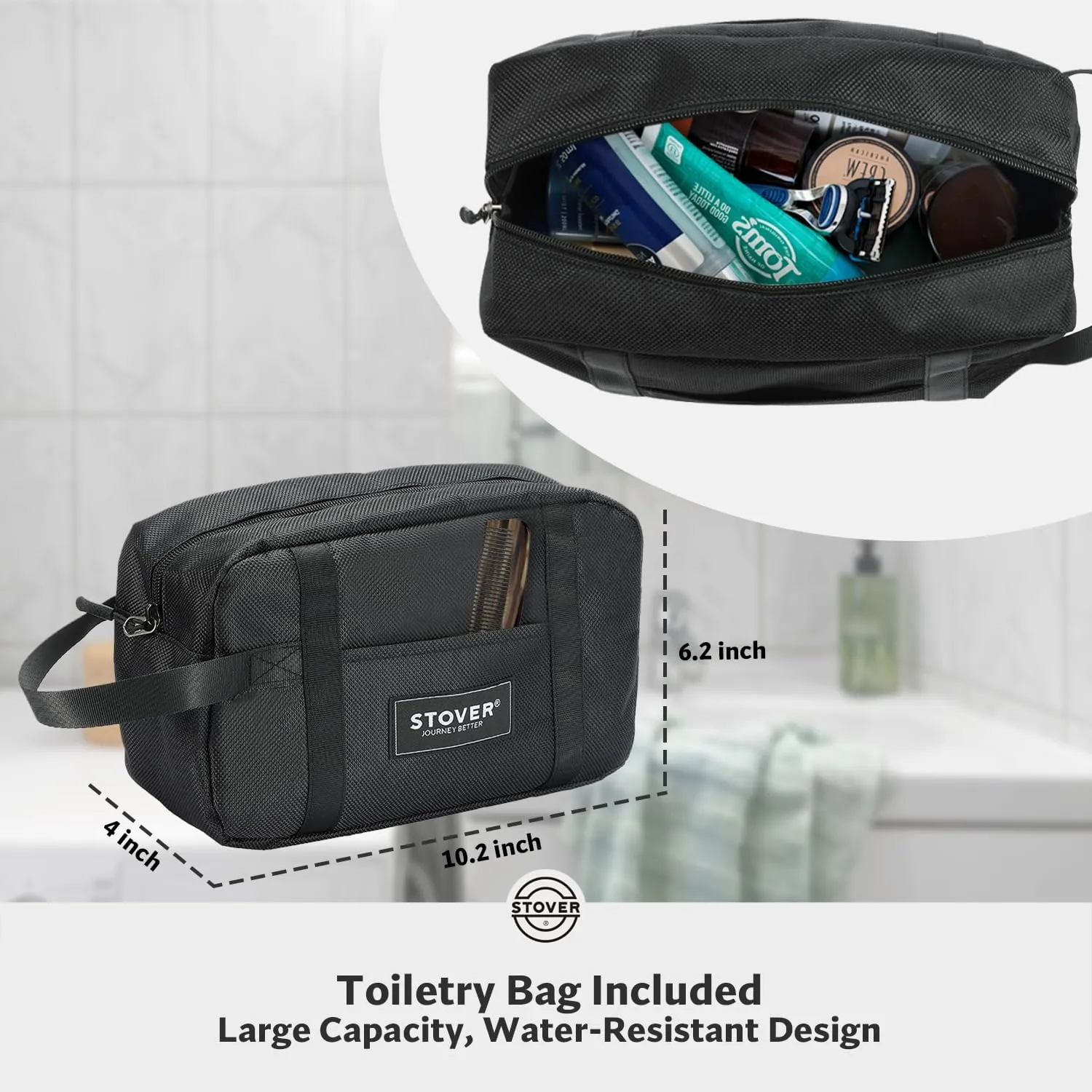 STOVER 100L Rolling Duffel Bag with Wheels, X-Large 32 Inch Durable Travel Duffle   Toiletry Bag, Heavy Duty, Packable w/Shoulder Straps- Use as Luggage or Backpack, Men/Women (Black)