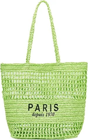 Straw Bag for Women Summer Trendy Foldable Mesh Crochet Tote Bag Straw Beach Purses and Handbags for Vacation