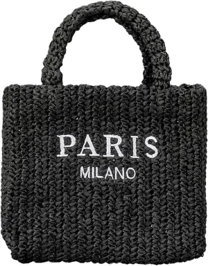 Straw Beach Bag for Women Summer Woven Tote Bag Packable Straw Purses and Handbags for Vacation Holiday