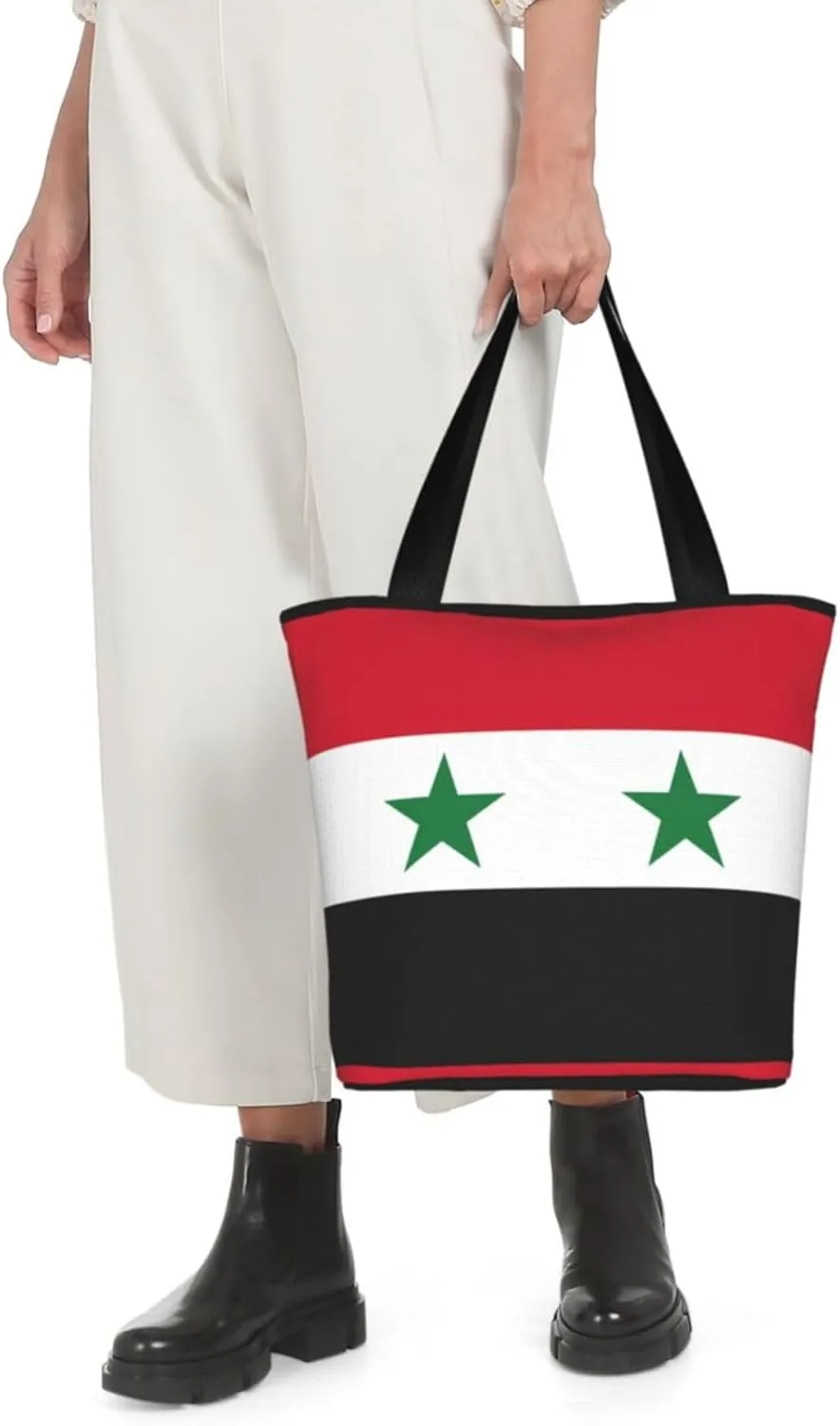Stylish And Durable Flag Of The Syrian Arab Republic Shoulder Bag - Full Print, Large Capacity