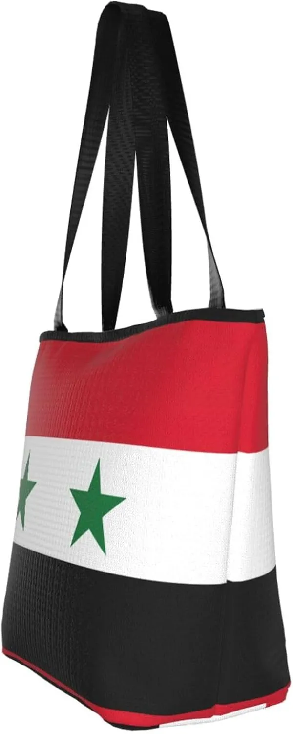 Stylish And Durable Flag Of The Syrian Arab Republic Shoulder Bag - Full Print, Large Capacity