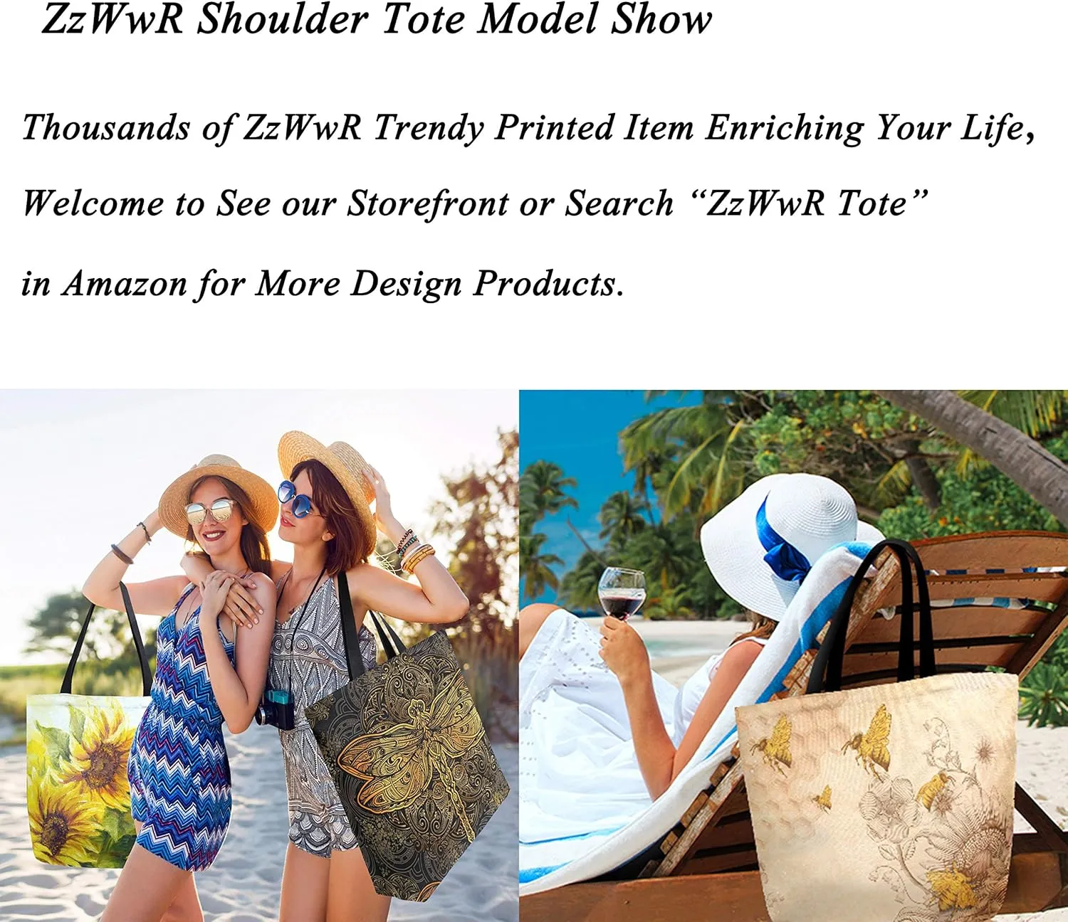 Stylish Print Extra Large Shoulder Tote Bag for Beach Travel Weekender Gym Grocery Shopping…