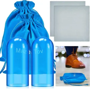 Suclain Jewish Wedding Glass Breaking Kit Blue Color Glass Vessel Engagement Gift with Drawstring Bag for Jewish Style Wedding(Blue,2 Pcs)