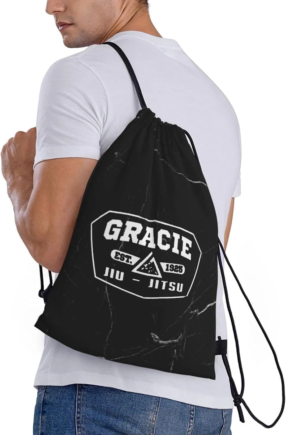 Suitable for Gym Shopping Sports Yoga Jiu Jitsu 1925 Drawstring Bag, Small