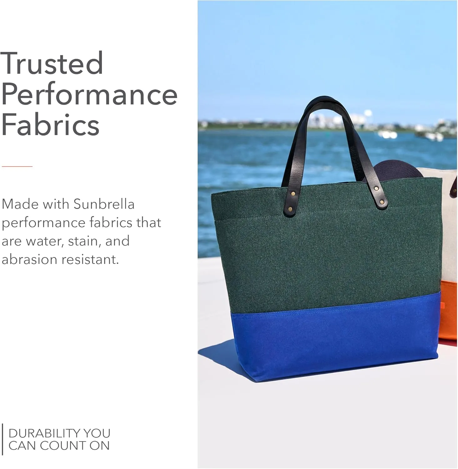 Sunbrella 1961 Tote Bag | Durable, Water & Stain Resistant | Fits 13" Laptop | Recycled Material | For Business & Travel | Alpine