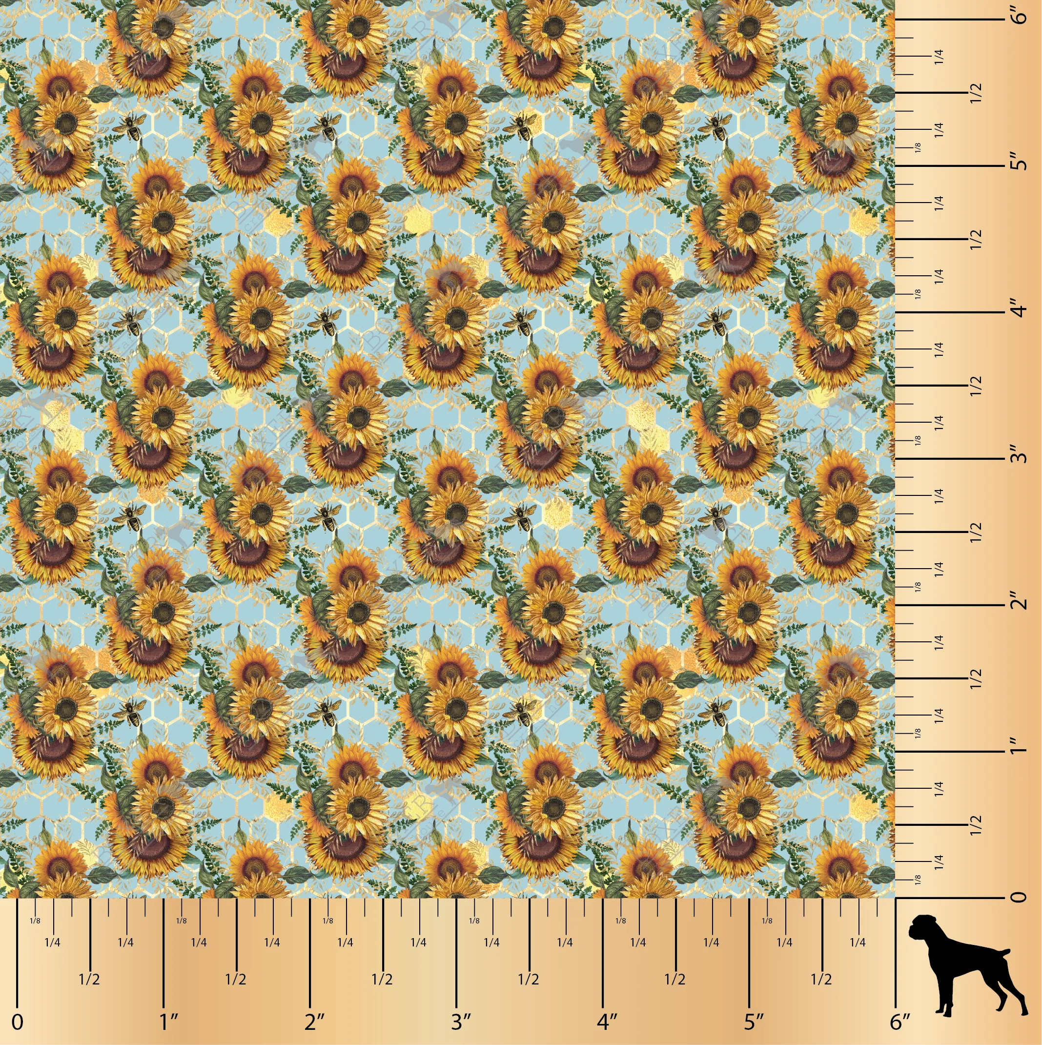 Sunflower Bees Blue